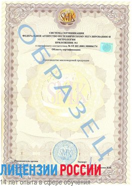 Образец сертификата соответствия (приложение) Коряжма Сертификат ISO 22000